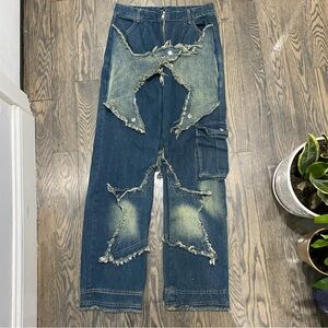 Women’s Distressed Star Patch Denim Jeans